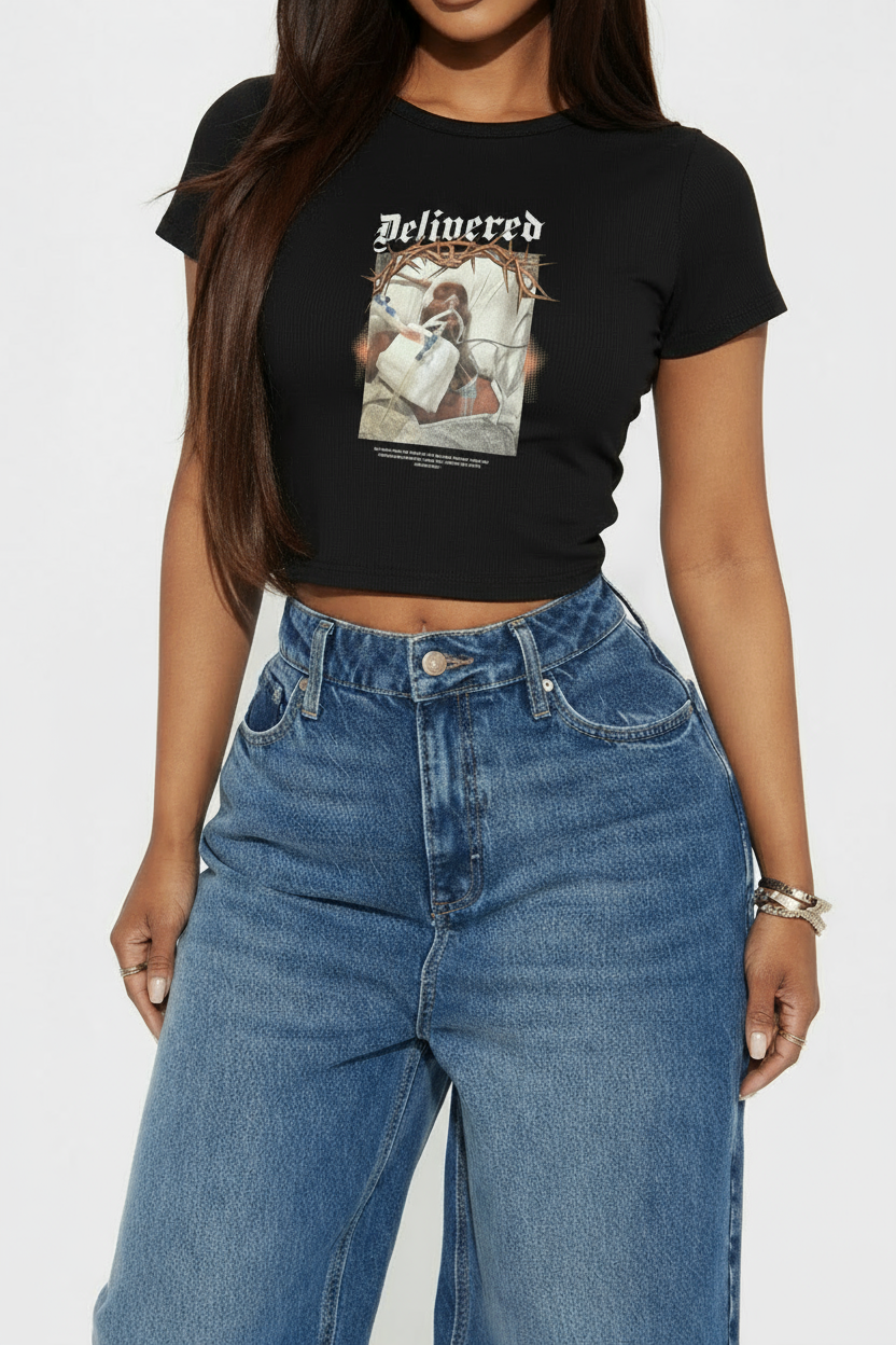 “Delivered” Women’s Crop Top